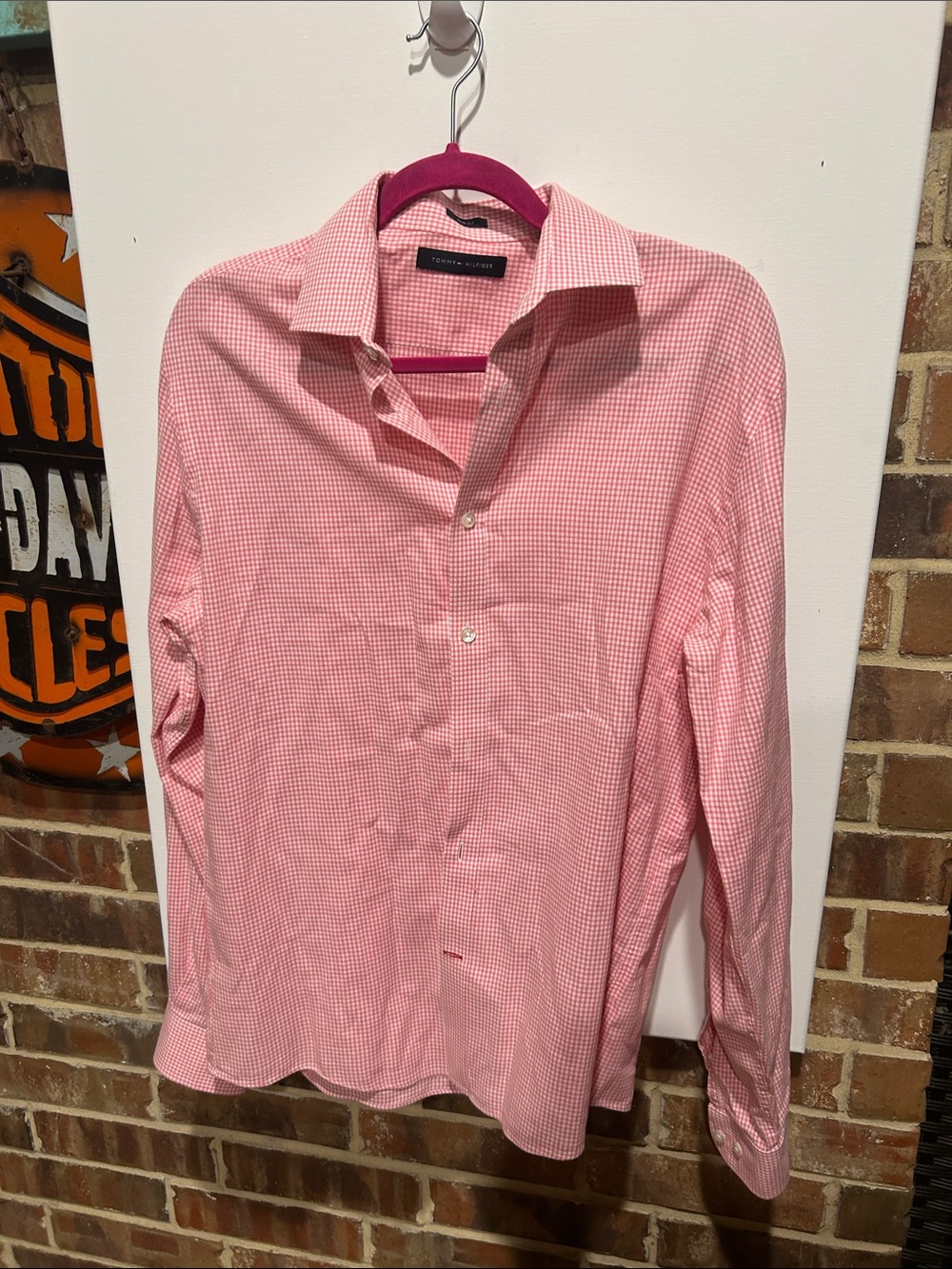 Tommy Hilfiger Pink Gingham Dress Shirt